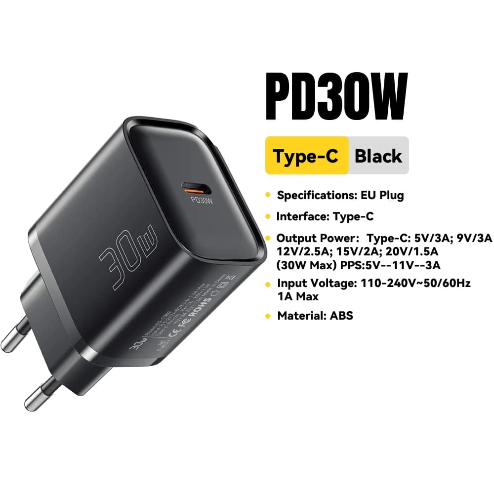 Încărcător rapid mini USB-C PD 30W