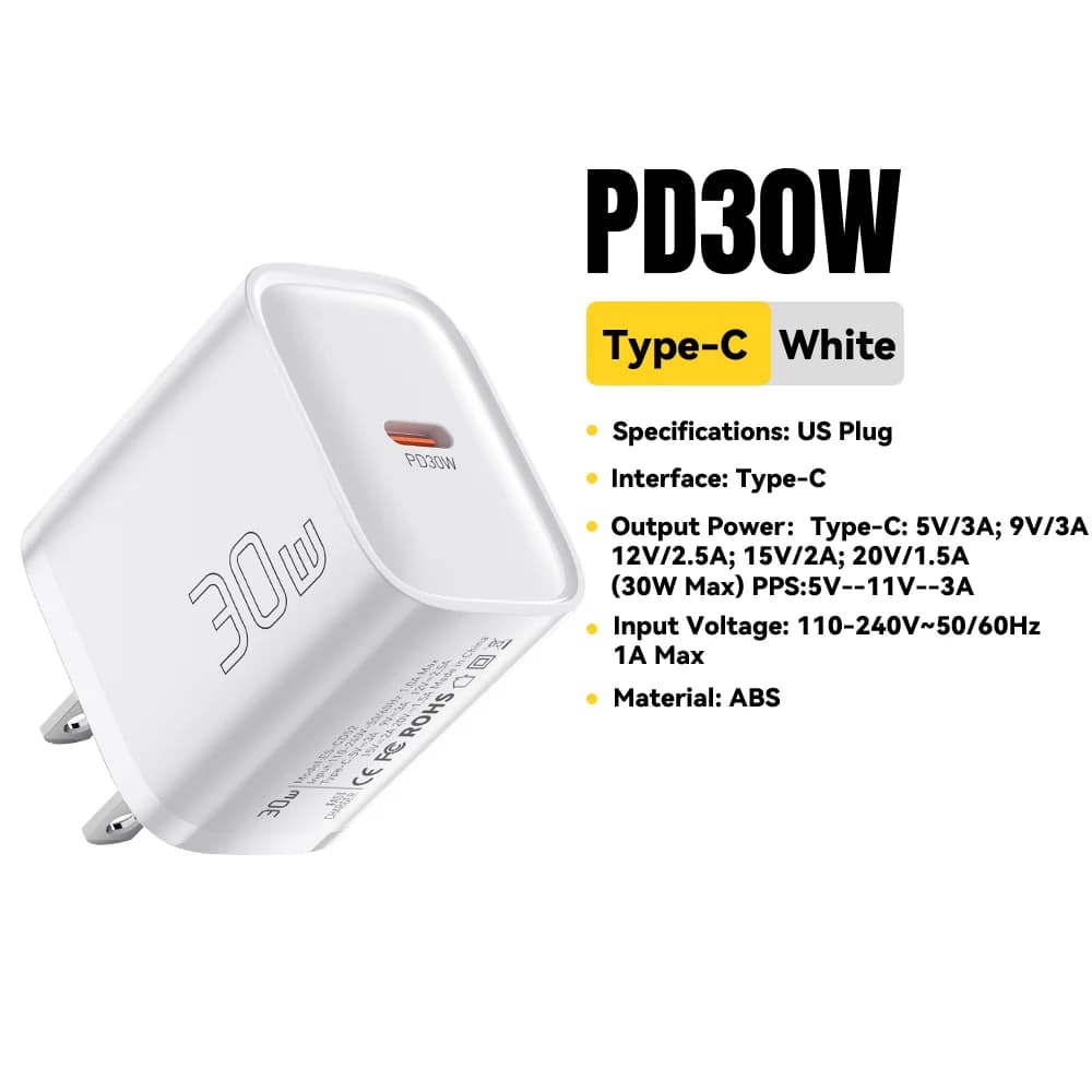 Încărcător rapid mini USB-C PD 30W