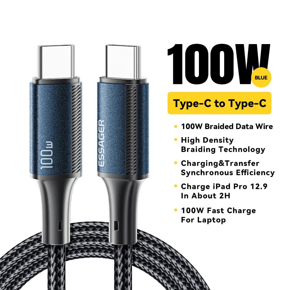 Cablu USB-C la USB-C, Încărcare Rapidă PD 100W