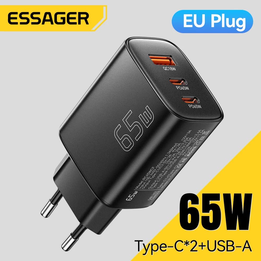 Încărcător GaN USB-C 65W cu Quick Charge 4.0