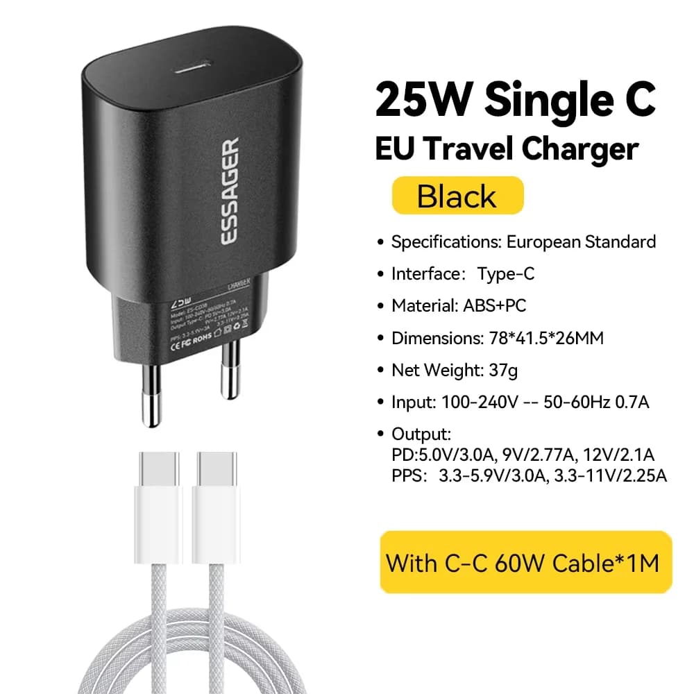 Încărcător rapid USB-C PD 25W