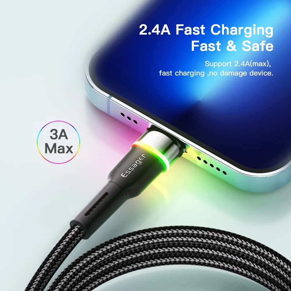 Cablu Date și Încărcare Rapidă USB LED pentru iPhone