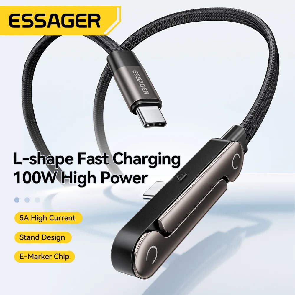 Cablu USB Type-C pliabil 100W cu suport pentru telefon