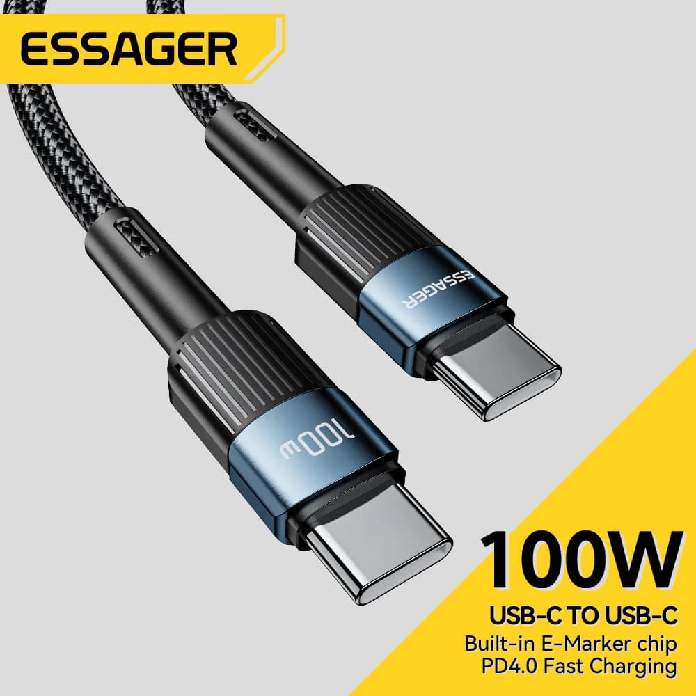 Cablu de încărcare rapidă USB-C la USB-C, 100W, 3m