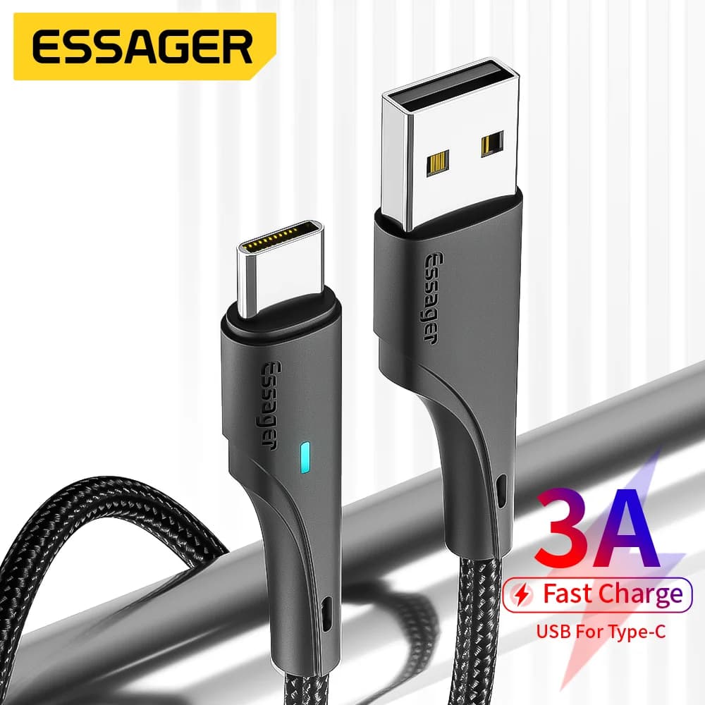 Cablu de încărcare rapidă 3A USB-A la USB-C