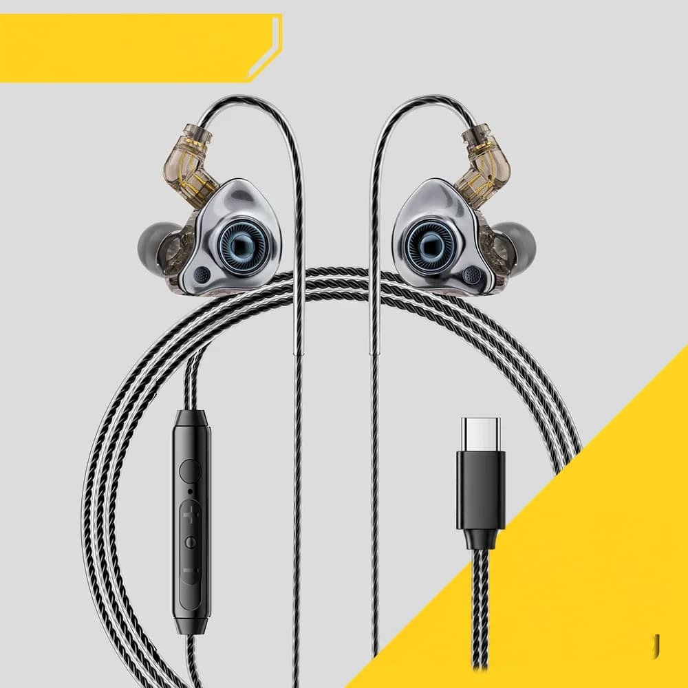 Căști intraauriculare cu fir USB Type-C HiFi Stereo