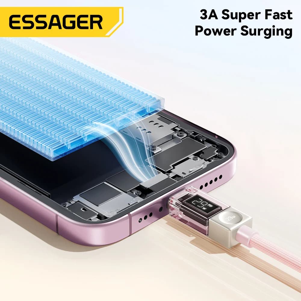 Cablu USB-C la Lightning cu afișaj digital