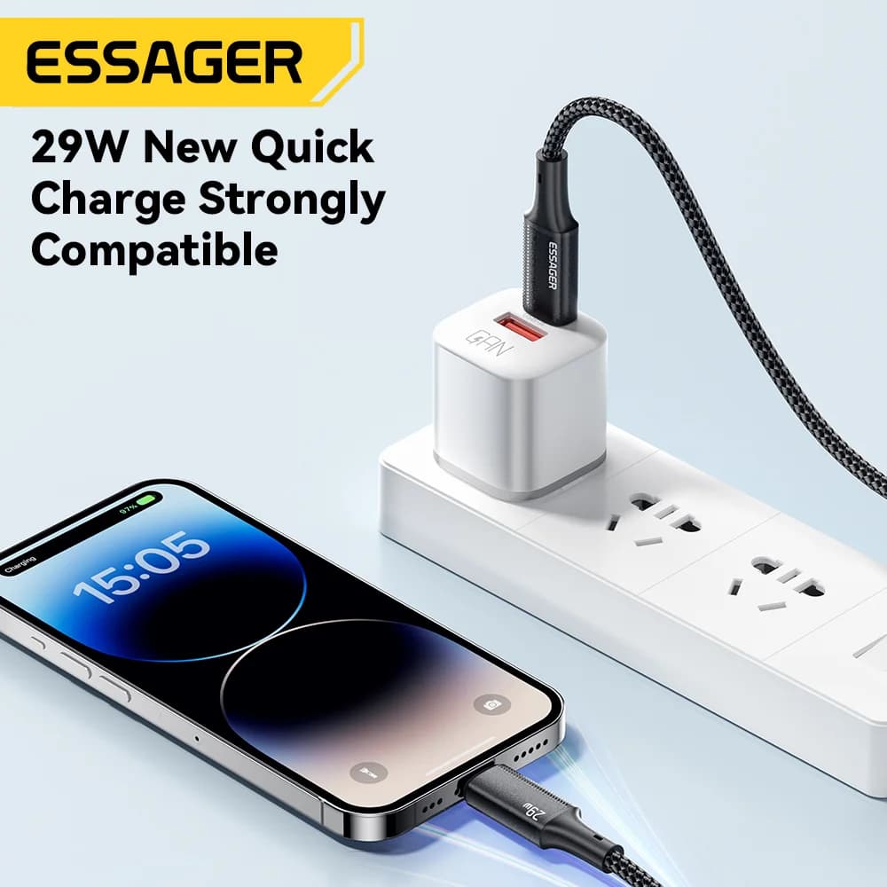 Cablu de date și încărcare rapidă USB-C la Lightning, 29W