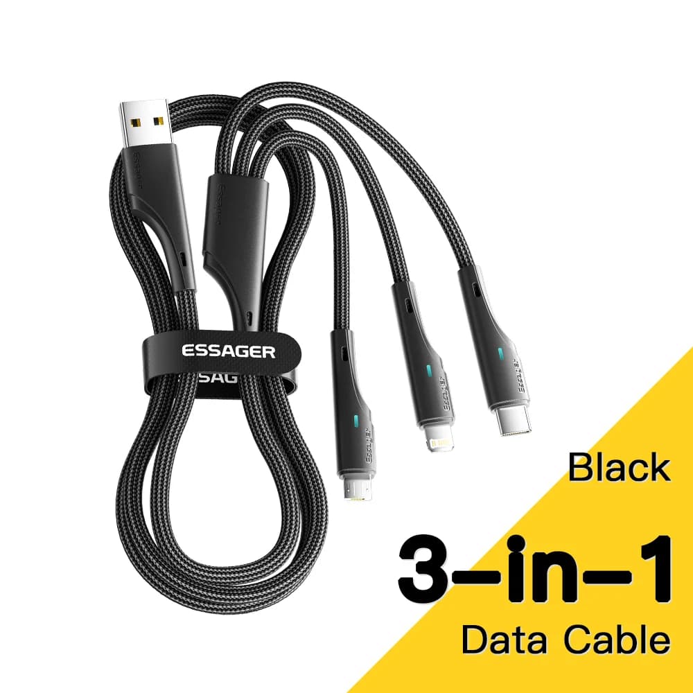 Cablu de încărcare multi USB-C Micro USB Lightning 3-în-1