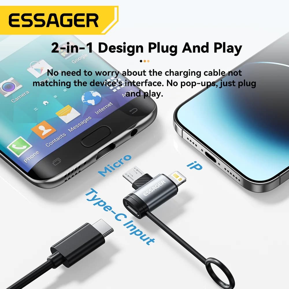 Adaptor 2-in-1 Lightning și Micro USB