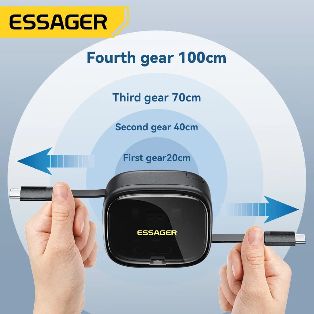 Set cablu USB-C multifuncțional 60W cu cutie de depozitare