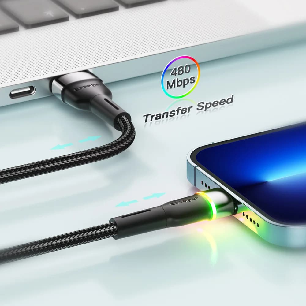 Cablu Date și Încărcare Rapidă USB LED pentru iPhone