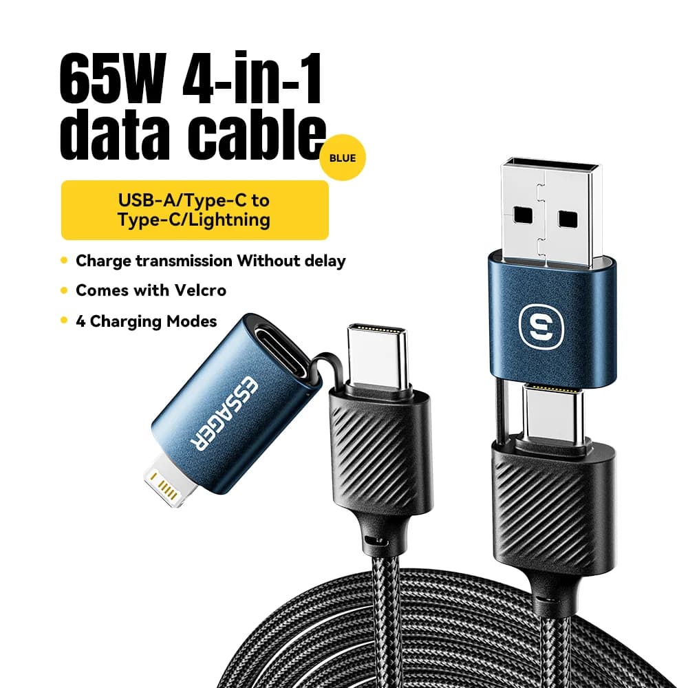 Cablu USB-C 4-în-1, Încărcare rapidă PD 65W