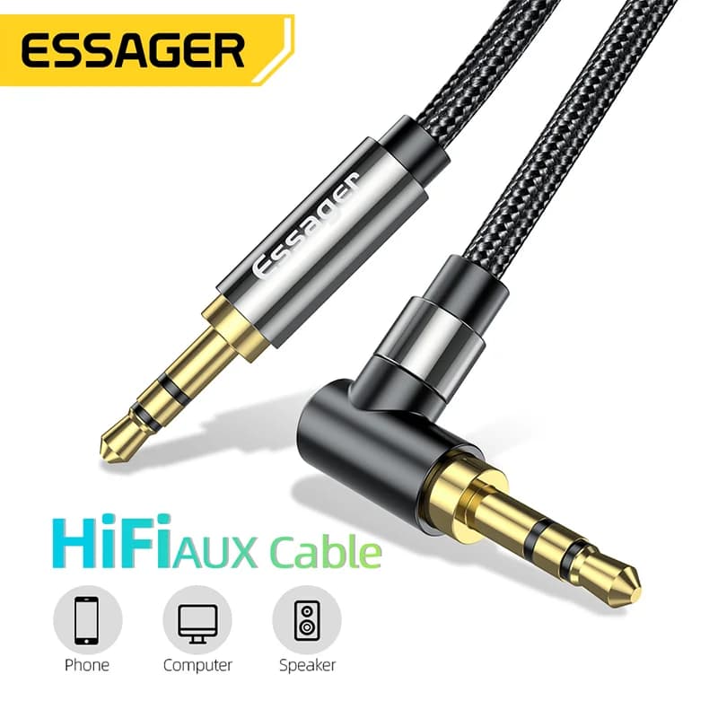 Cablu audio Hi-Fi Aux cu jack de 3,5 mm pentru difuzoare