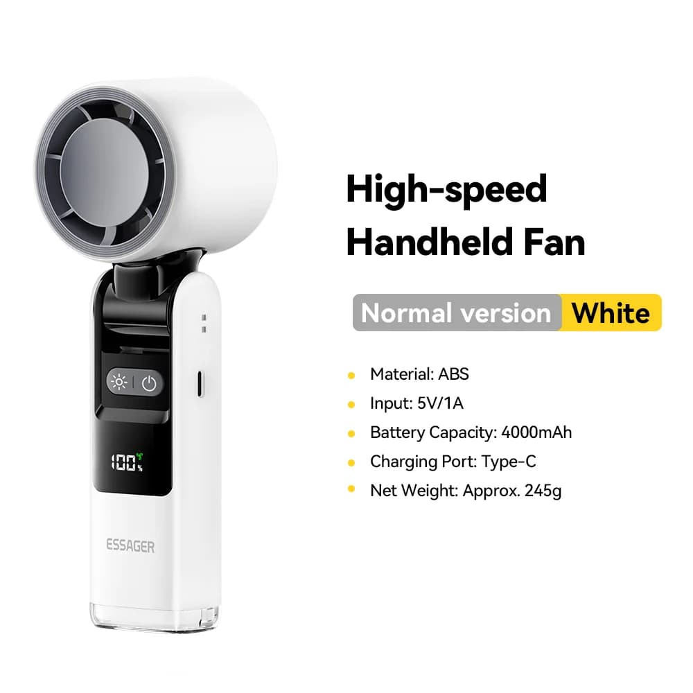Ventilator portabil cu turbo și ecran digital