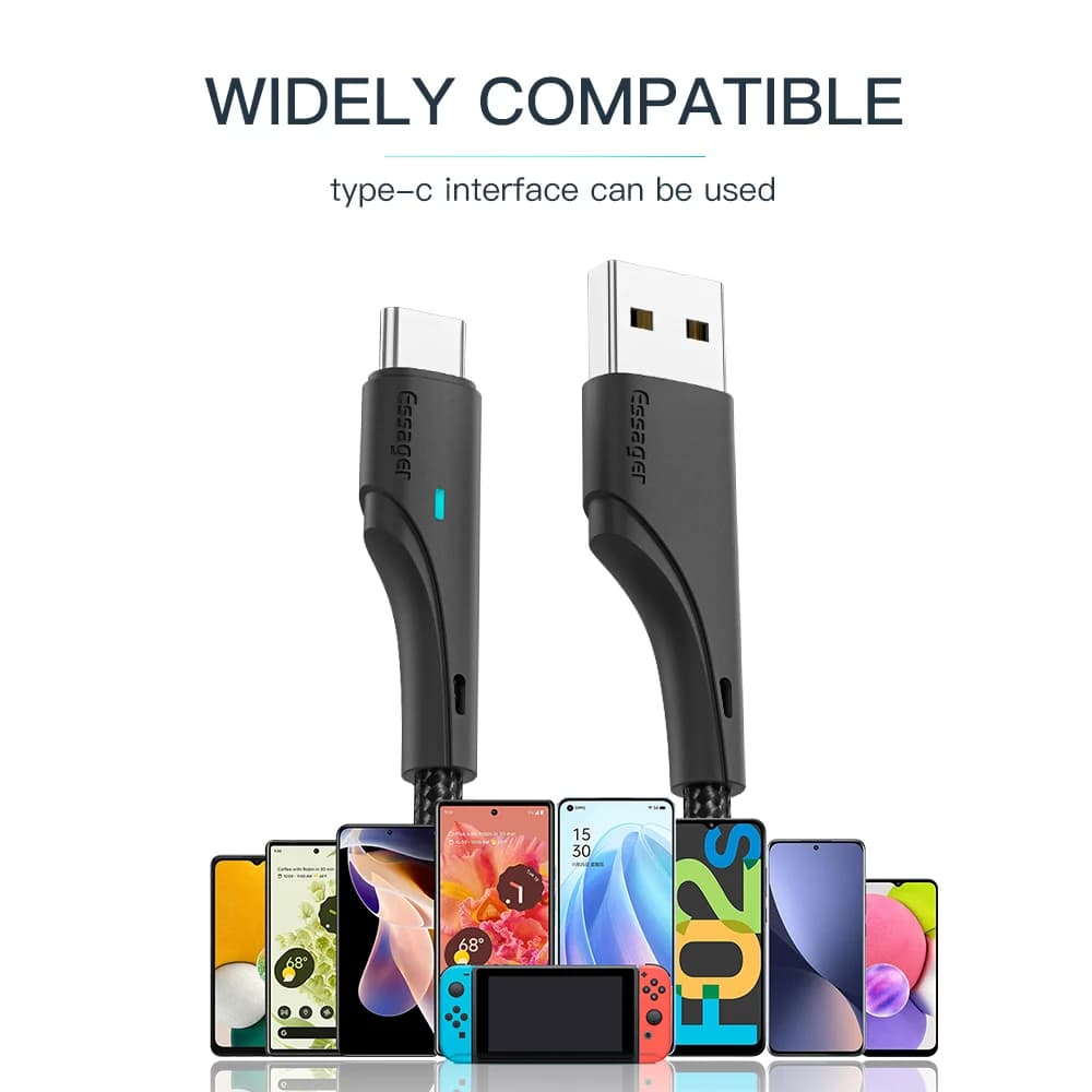 Cablu de încărcare rapidă 3A USB-A la USB-C
