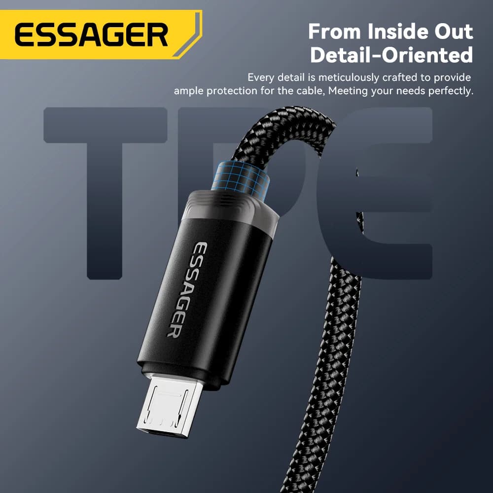 Cablu de încărcare rapidă 2-în-1 USB Type-C și Micro USB