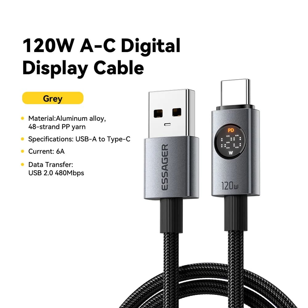 Cablu de încărcare super rapidă USB-A la USB-C, 120W 6A