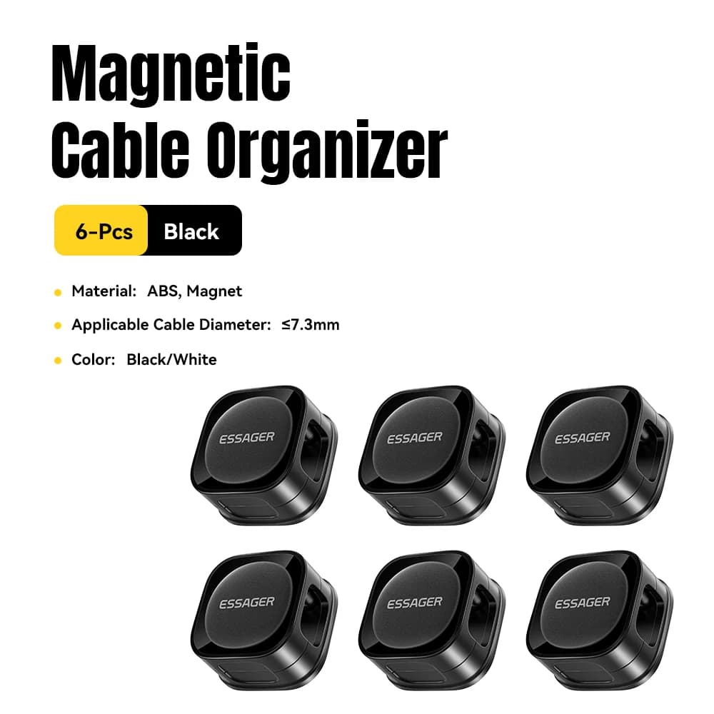 Cleme magnetice ajustabile pentru cabluri, organizare birou