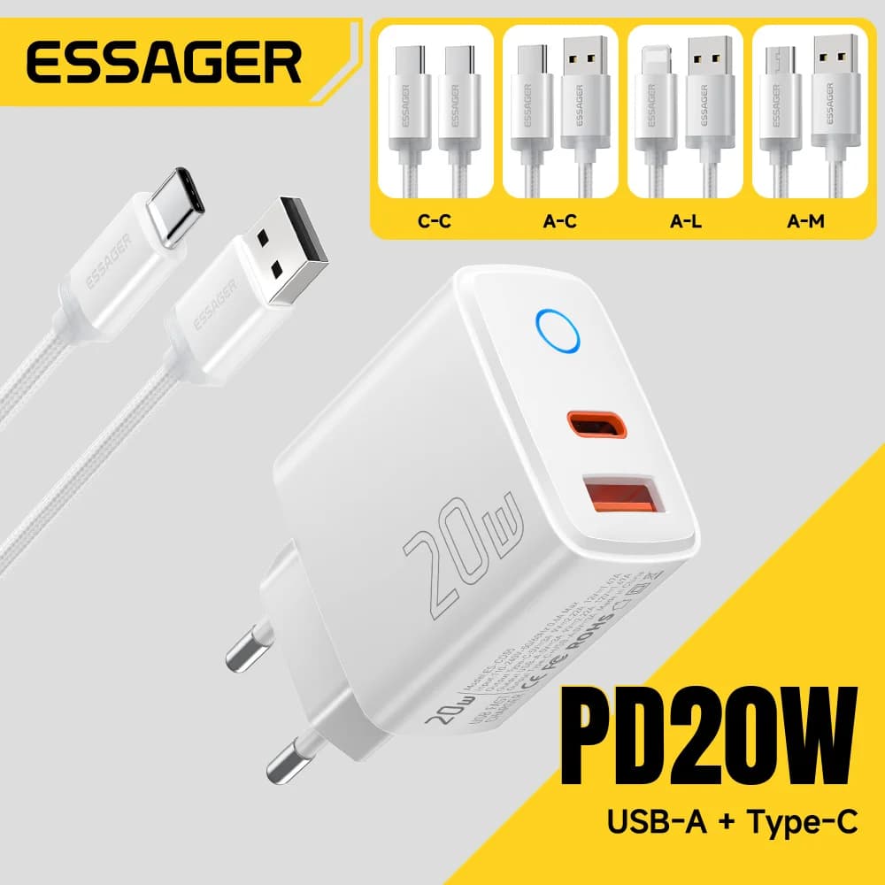 Set Încărcător Rapid USB-C PD 20W