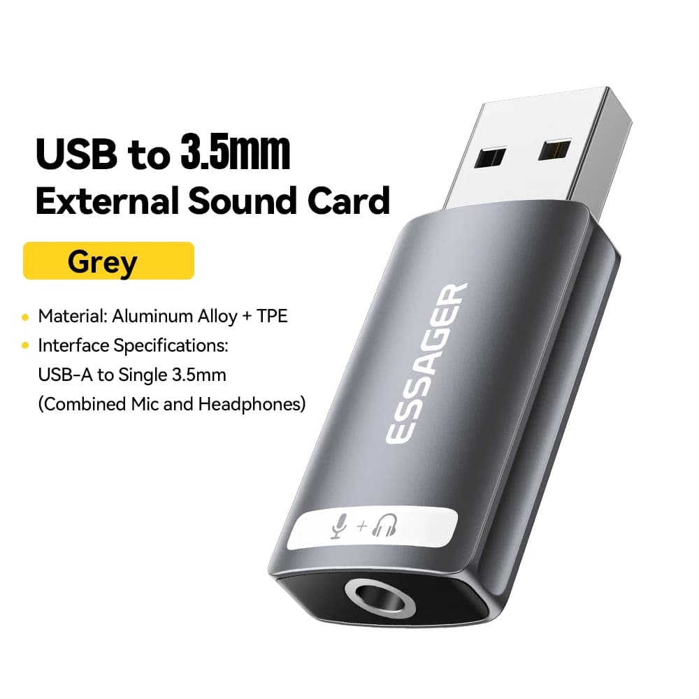 Placă de sunet externă USB cu adaptor audio 3.5mm