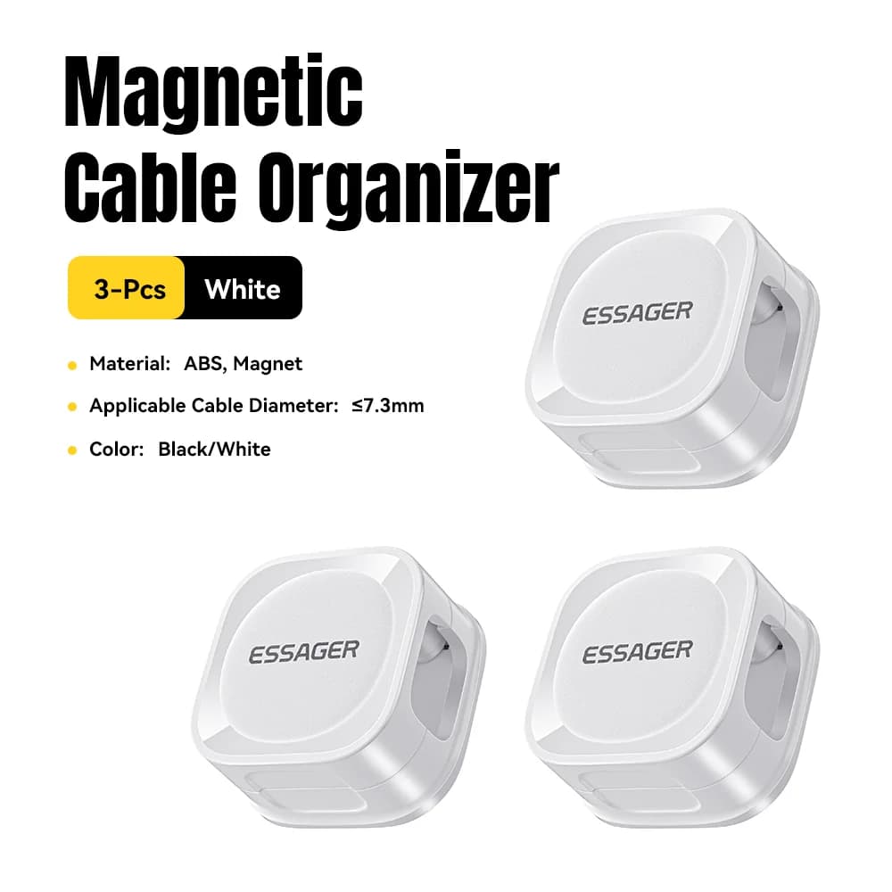 Cleme magnetice ajustabile pentru cabluri, organizare birou