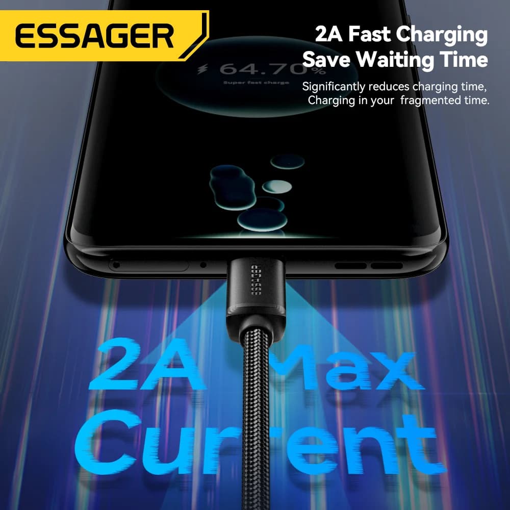 Cablu de încărcare rapidă 2-în-1 USB Type-C și Micro USB