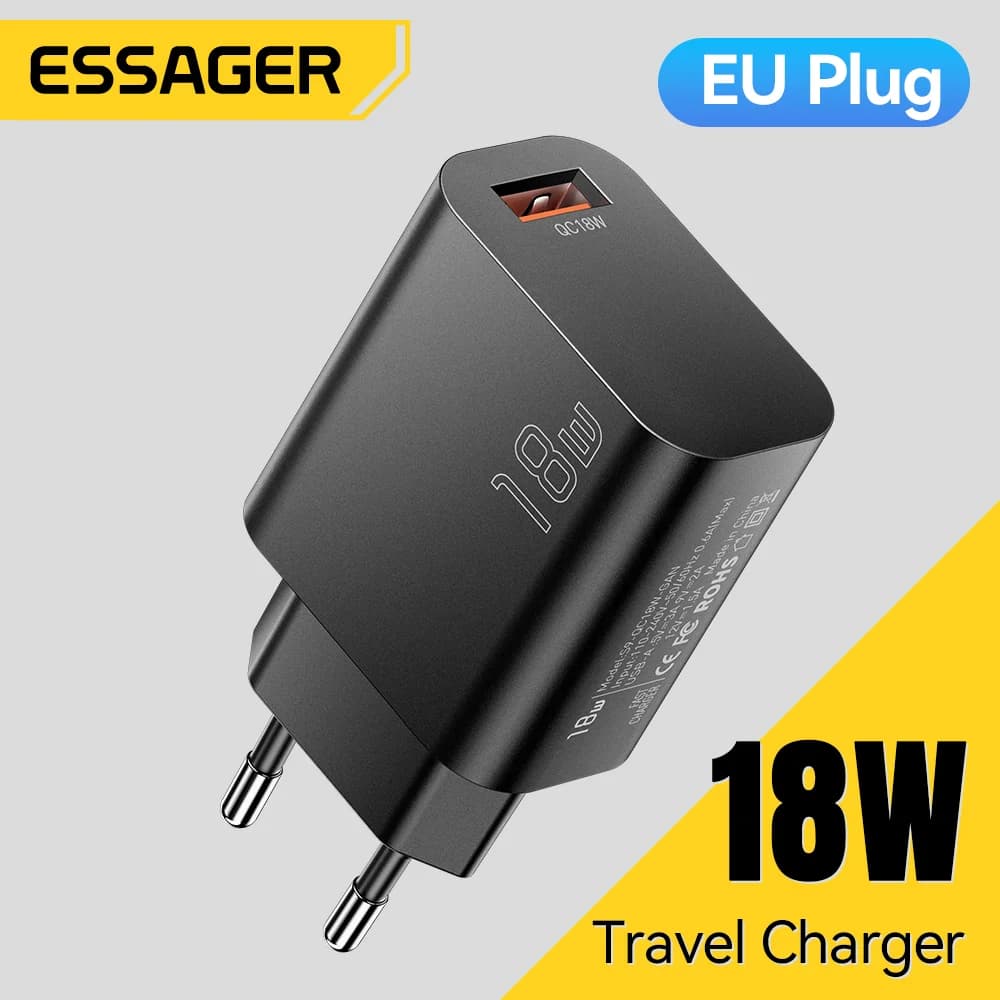 Încărcător de perete rapid USB-A QC 3.0, 18W