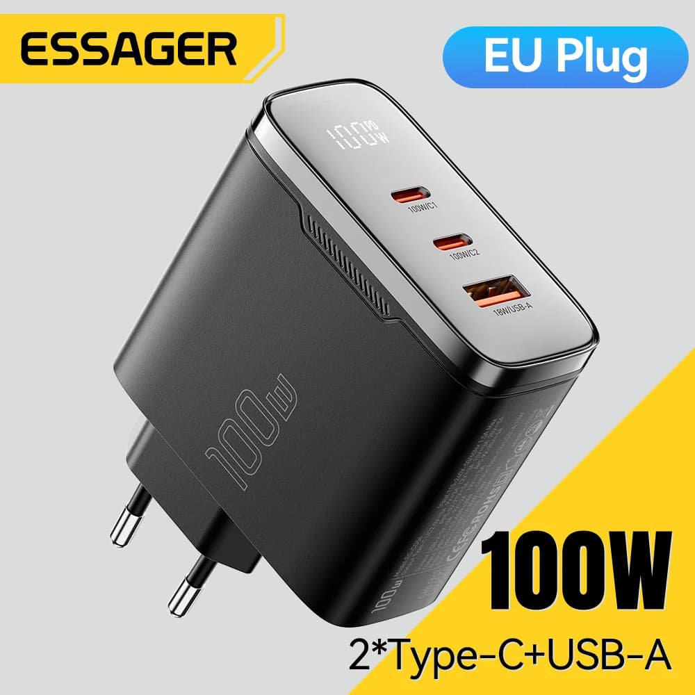 Încărcător GaN USB-C 100W cu afișaj digital
