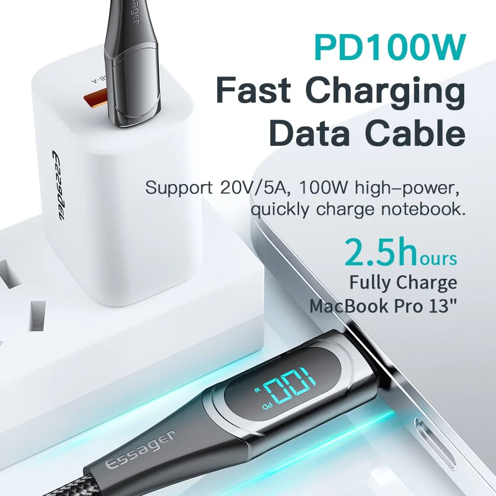 Cablu USB-C la USB-C, 100W, 2M