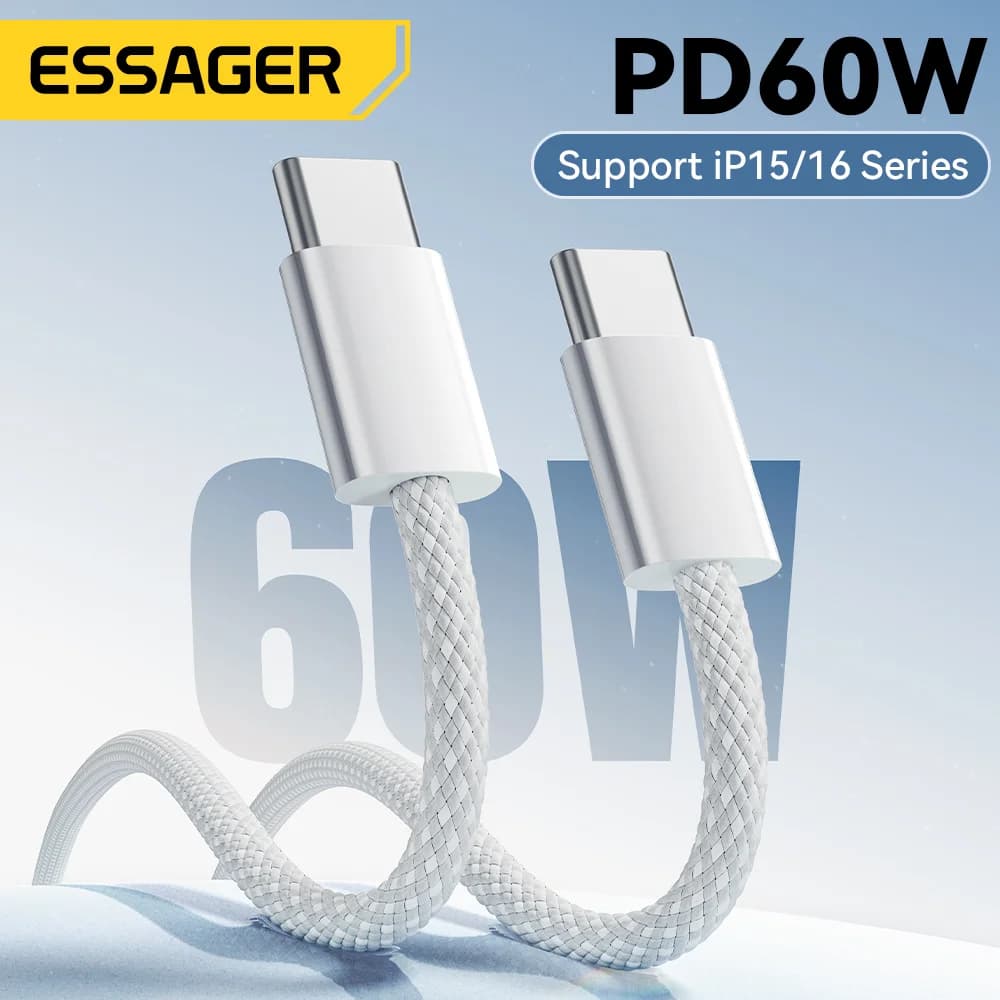 Cablu date și încărcare rapidă USB-C la USB-C 60W