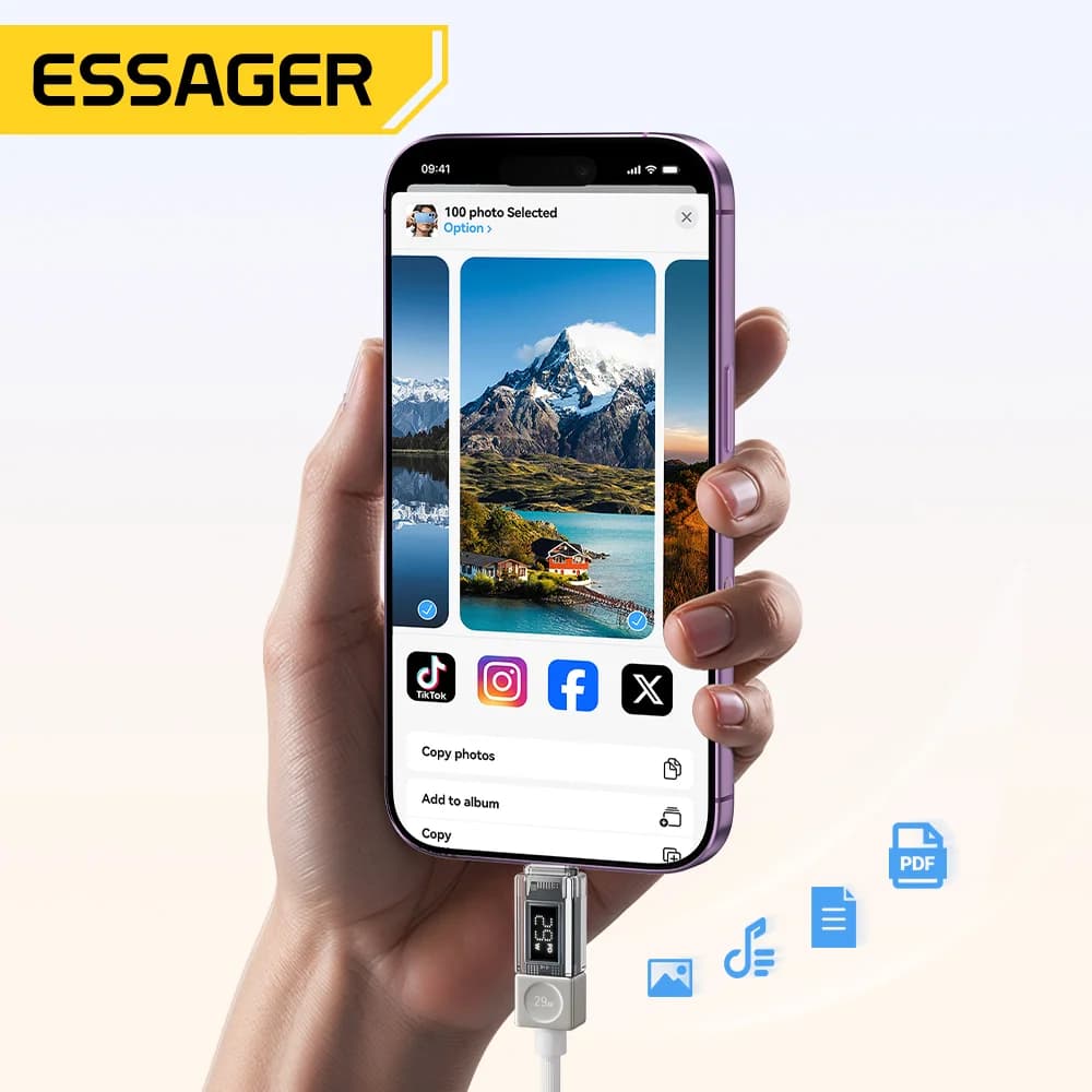 Cablu USB-C la Lightning cu afișaj digital