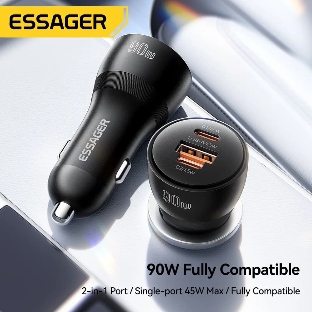 Încărcător auto rapid USB Type-C PD, 90W
