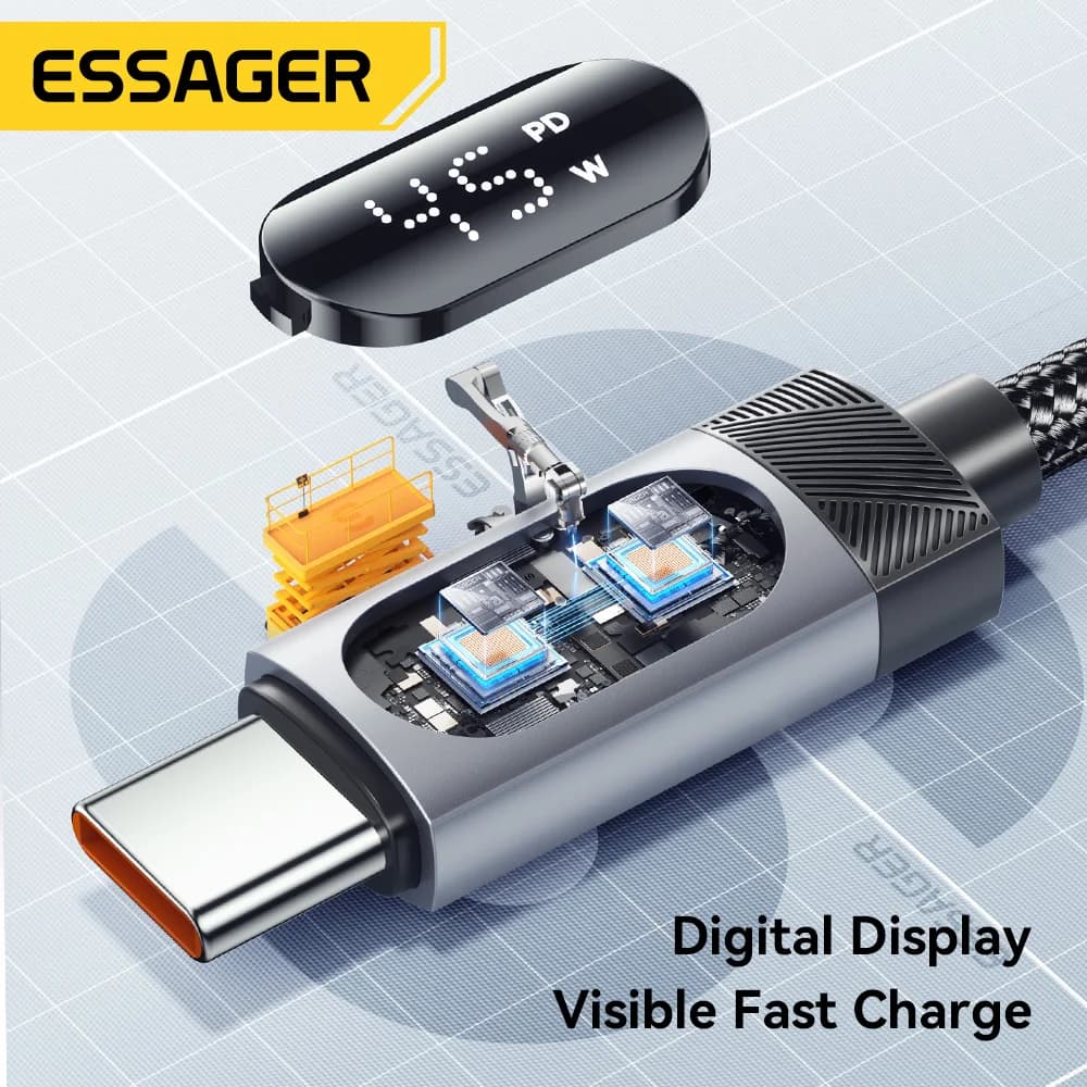 Încărcător auto 108W cu USB-C, USB-A și cablu spirală